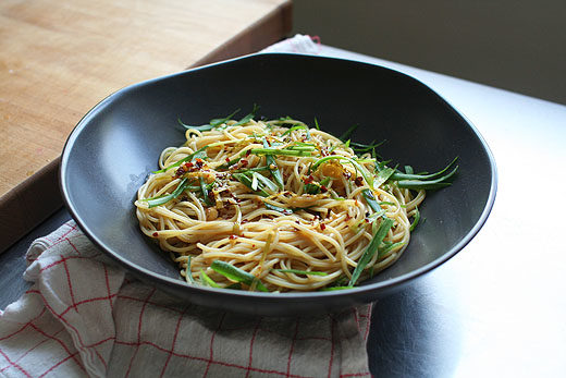 Sesame Noodles with Chili Oil and Scallions