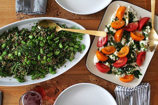 Early Summer Farmer's Market Salad with Cherries, Sugar Snap Peas